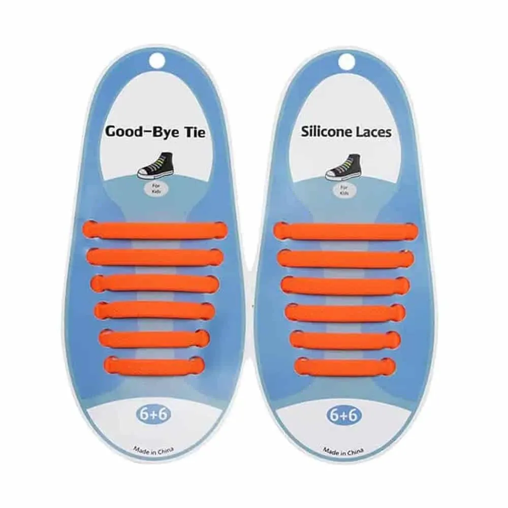 elastic lazy no-tie silicone speed laces - Orange (Kids)
