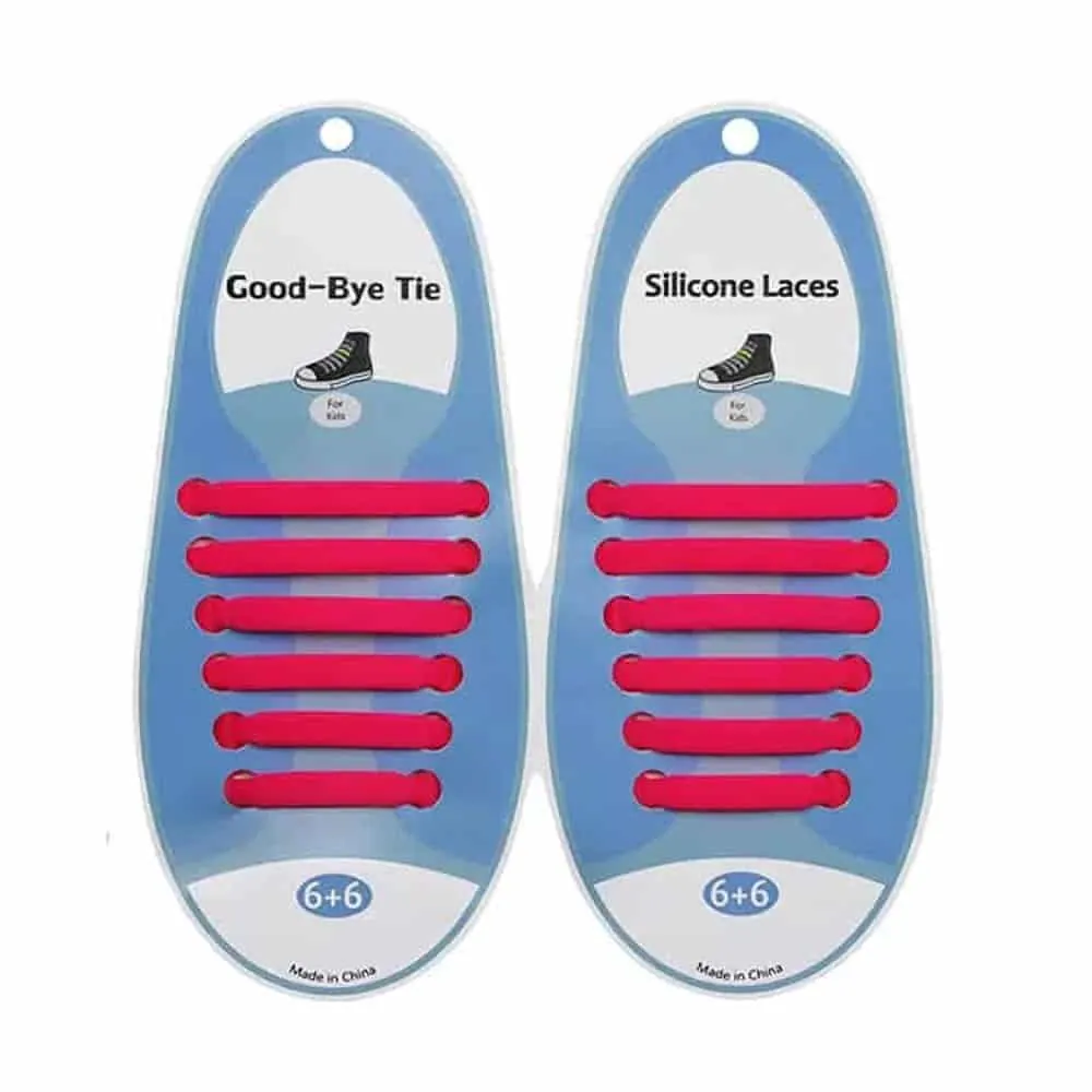 elastic lazy no-tie silicone speed laces - Pink (Kids)