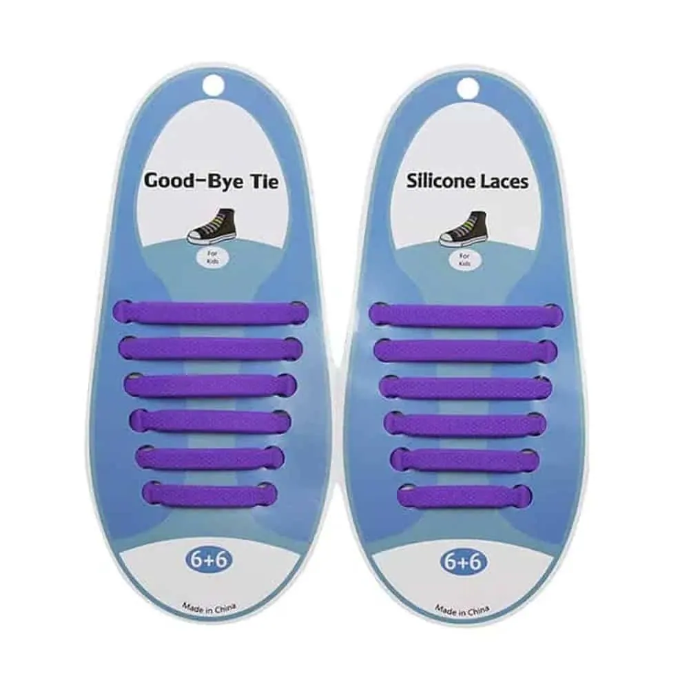 elastic lazy no-tie silicone speed laces - Purple (Adults)