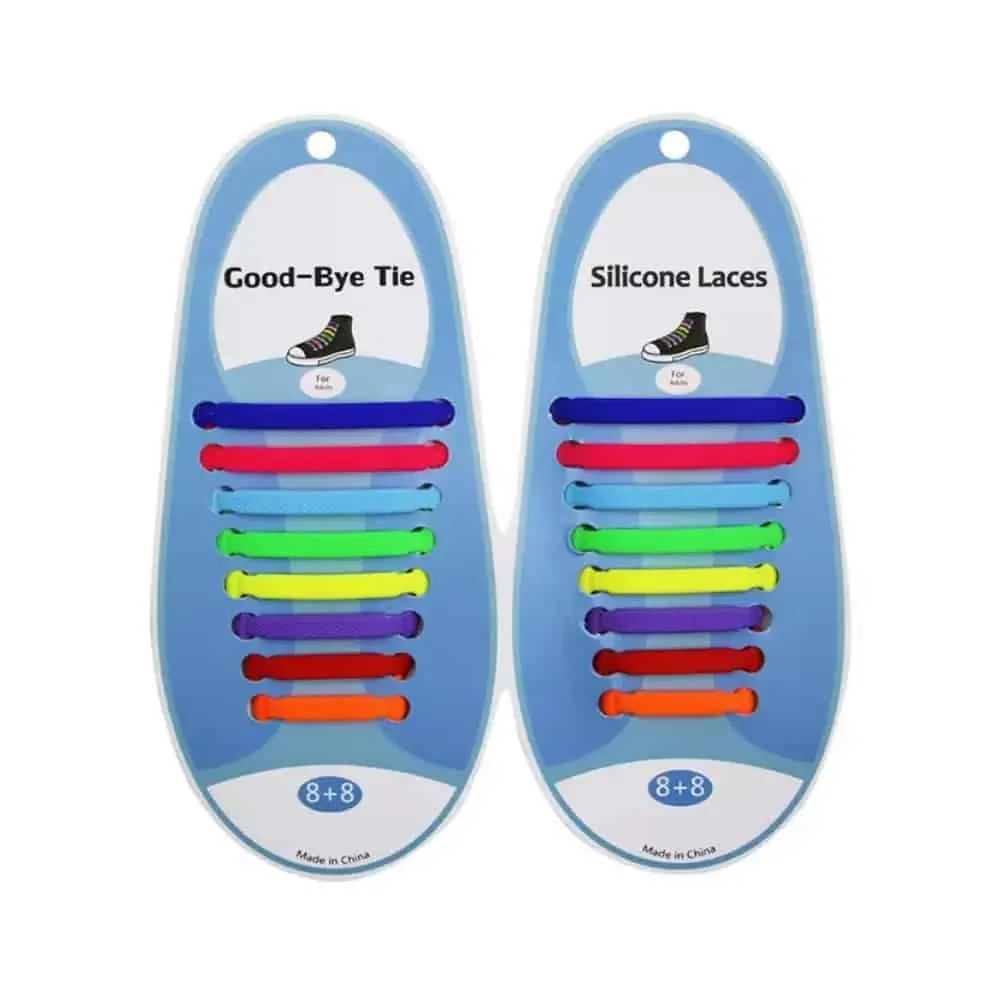 elastic lazy no-tie silicone speed laces - Rainbow (Adults)