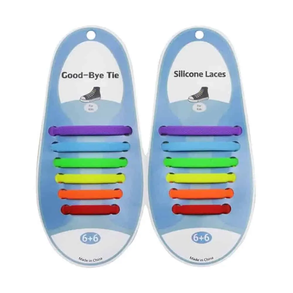 elastic lazy no-tie silicone speed laces - Rainbow (Kids)