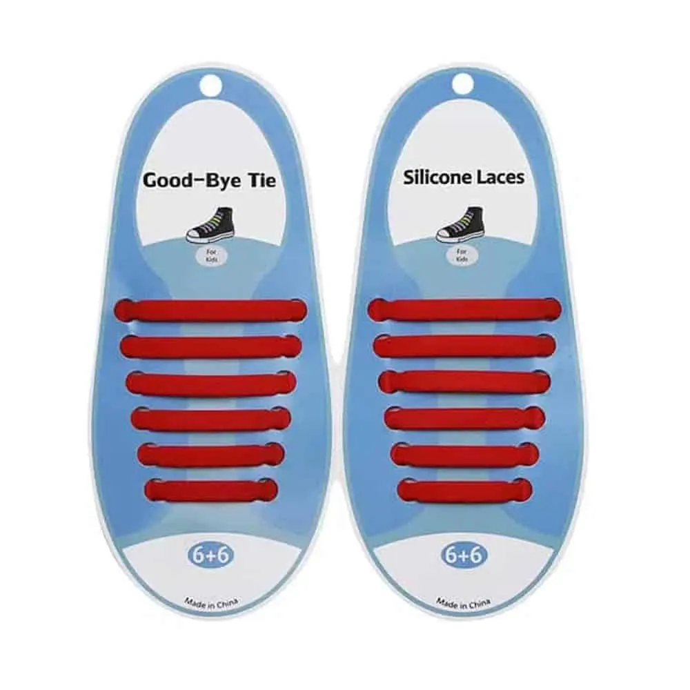 elastic lazy no-tie silicone speed laces - Red (Adults)