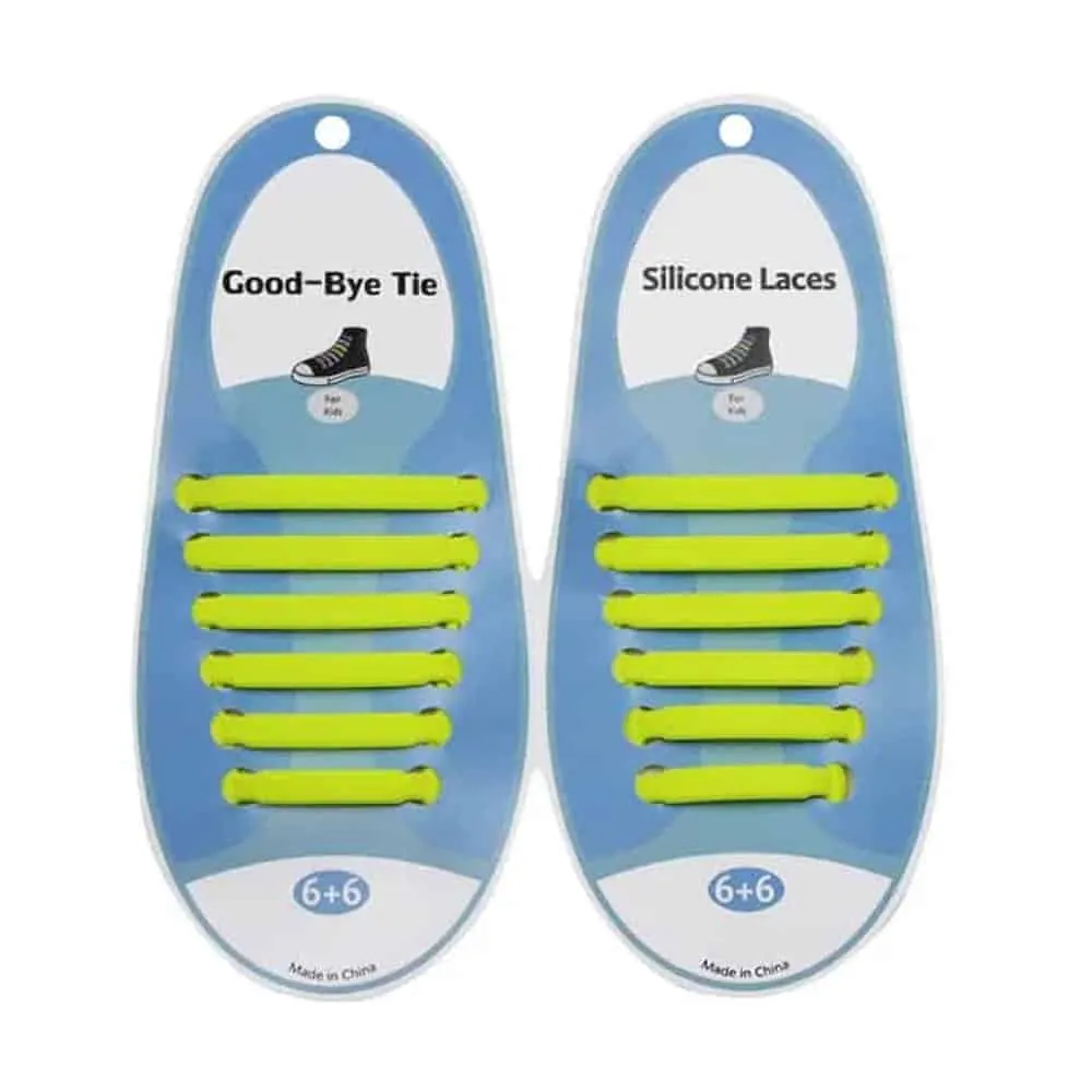 elastic lazy no-tie silicone speed laces - Yellow (Adults)