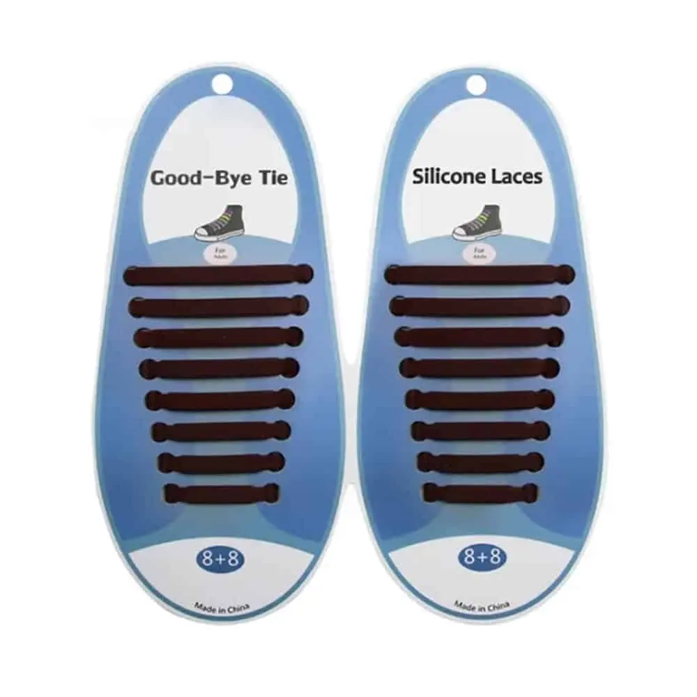 Lazy No-Tie Silicone Speed Shoelaces- Adults - Black