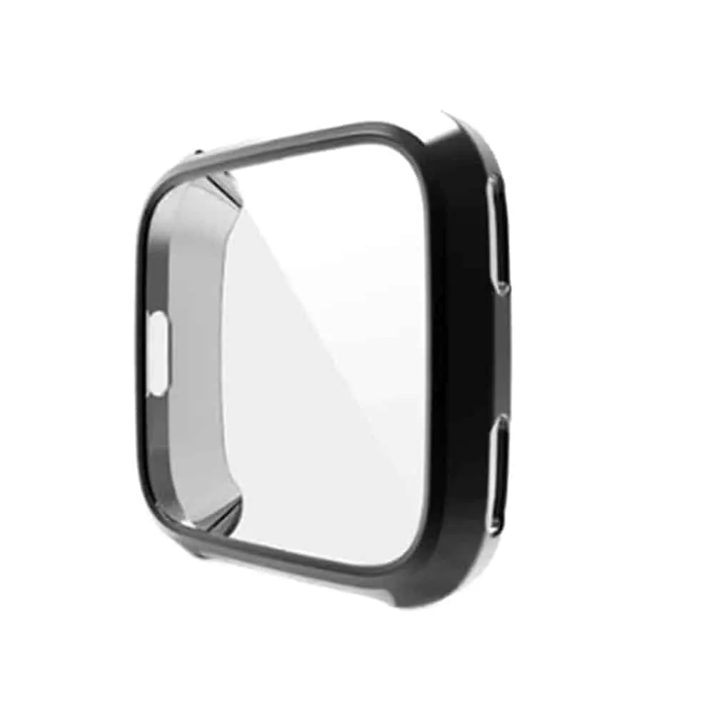 Soft Full Face Screen Protector Case for Fitbit Versa 1- Black