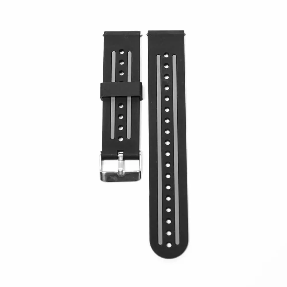 Huawei GT Sport/Vivoactive 4 silicone strap - Black & grey