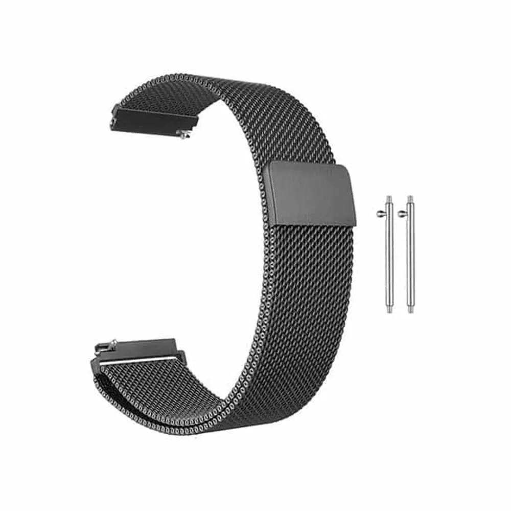 20mm Quick Release Stainless Steel Milanese Strap - Black