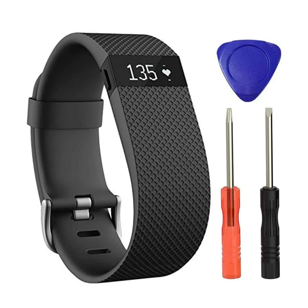Silicone Strap for Fitbit Charge HR (M/L) - Black