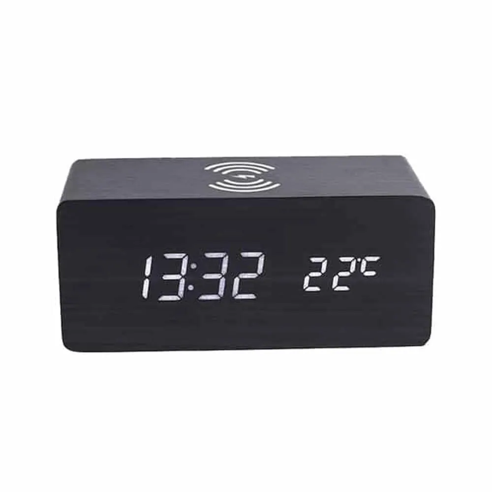 Qi Wireless Charger Digital Alarm Clock for Samsung/iPhone/Huawei