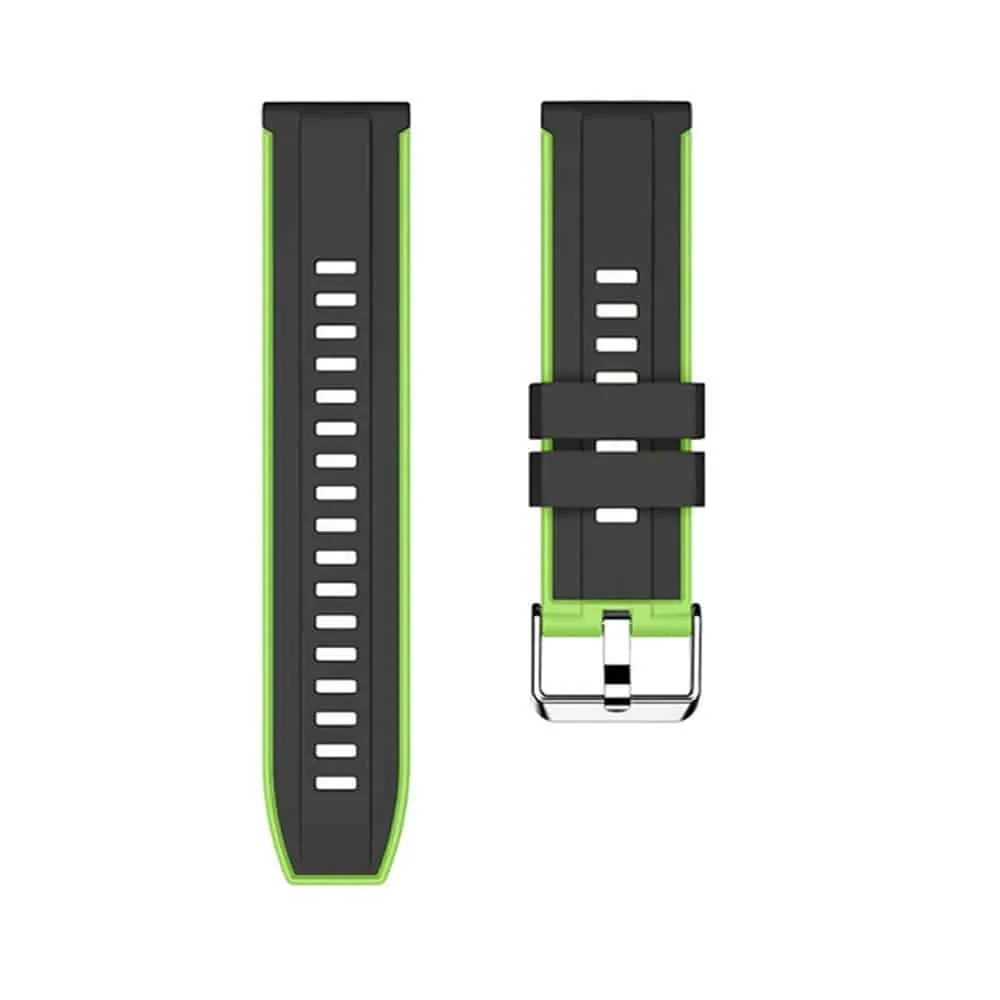 22mm Replacement Silicone Strap for Polar Grit X - Black/Green