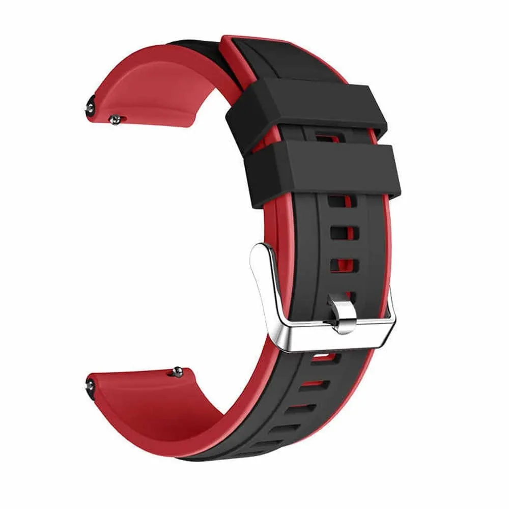 22mm Replacement Silicone Strap for Polar Grit X - Black/Red