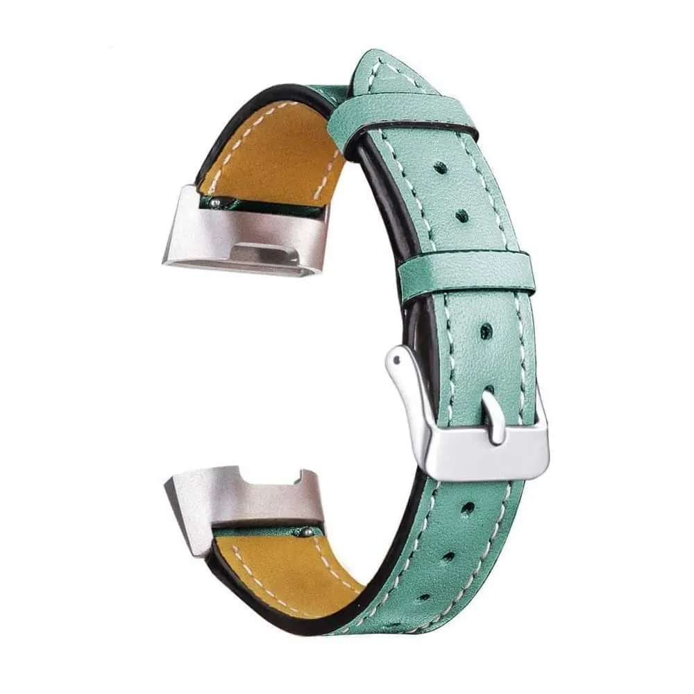 PE Leather Strap for Fitbit Charge 3/4, Sense - Frost Green