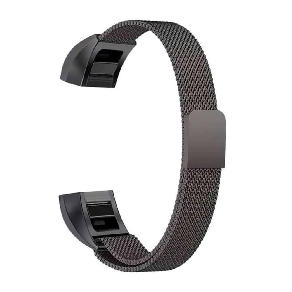 Stainless Steel Milanese Strap for Fitbit Alta - Black - S-M
