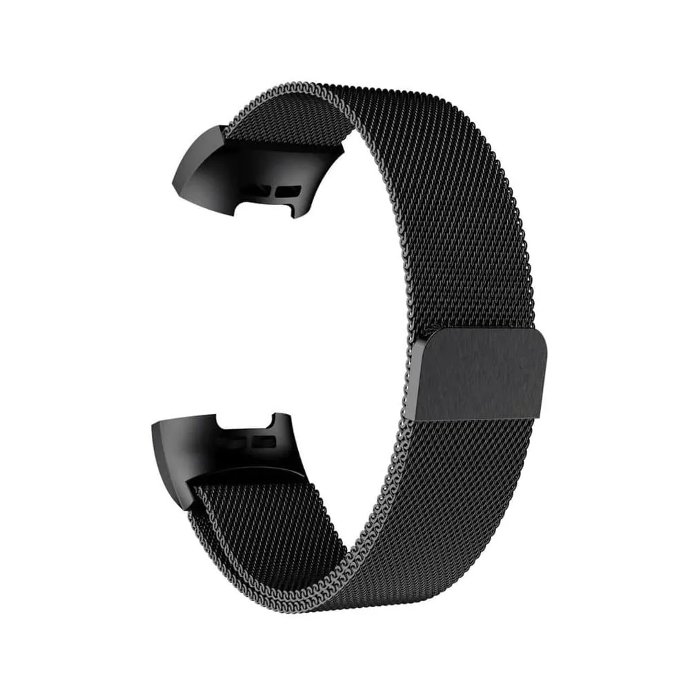 Milanese Strap for Fitbit Charge 3 / 3SE/ 4 - Black - M-L
