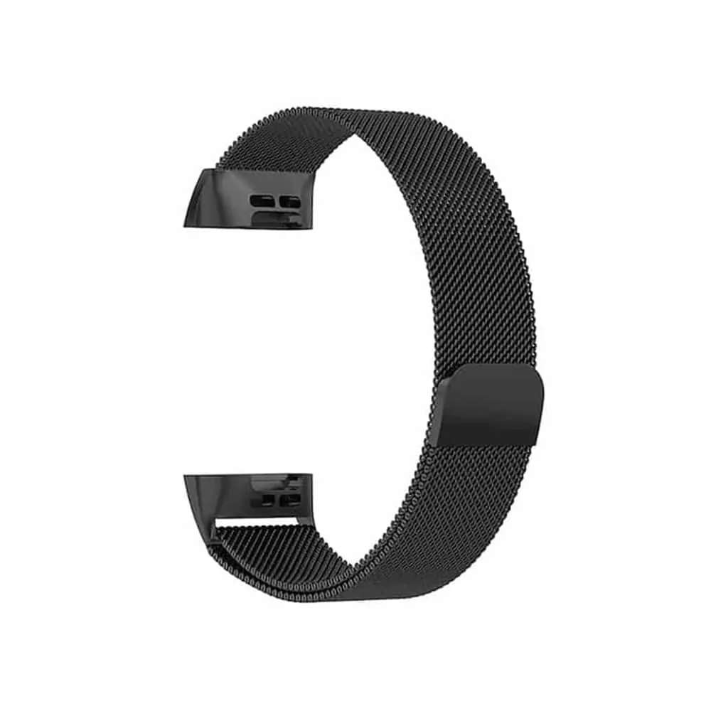 Milanese Strap for Fitbit Charge 3 / 3SE/ 4 - Black - S-M