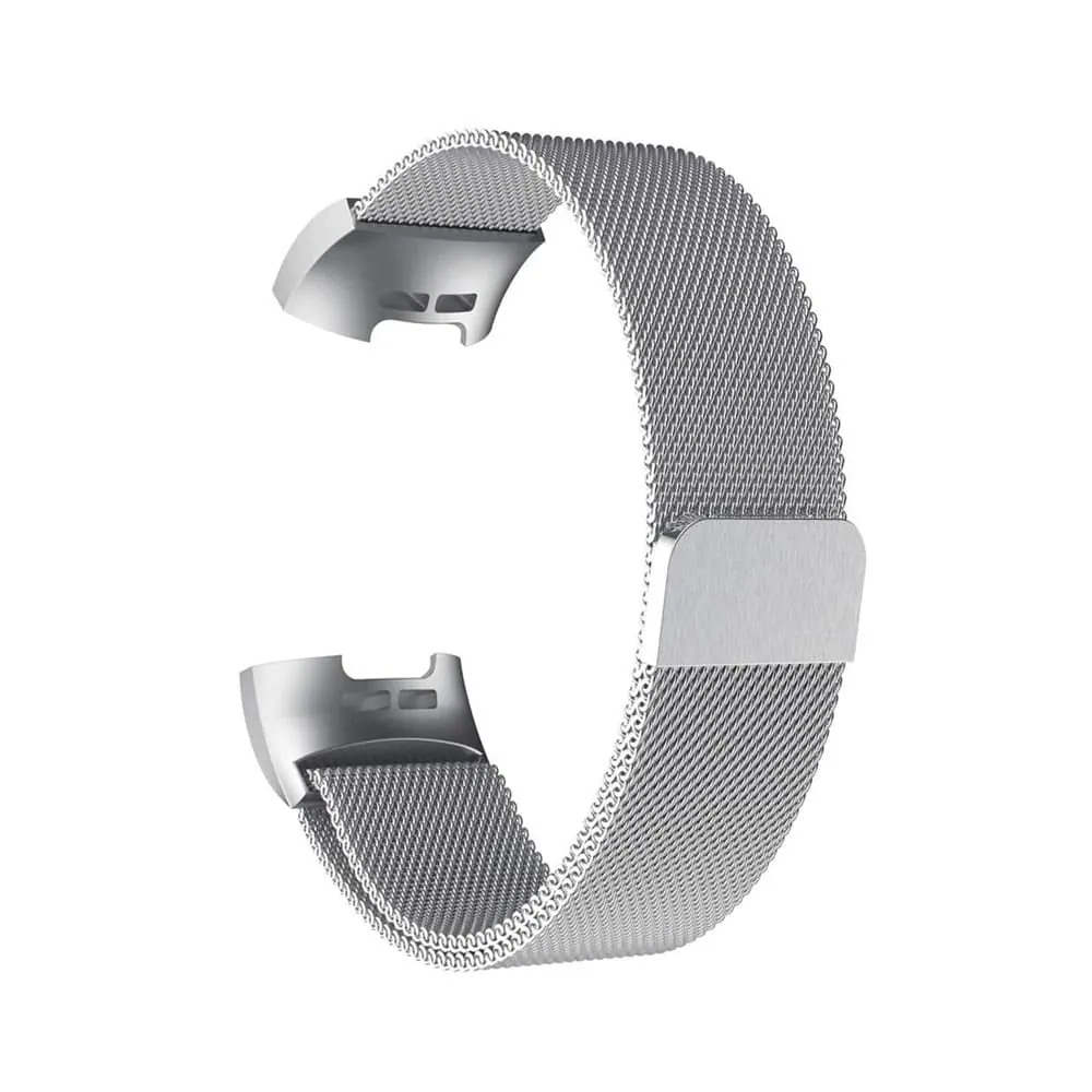 Milanese Strap for Fitbit Charge 3 / 3SE/ 4 - Silver - S-M