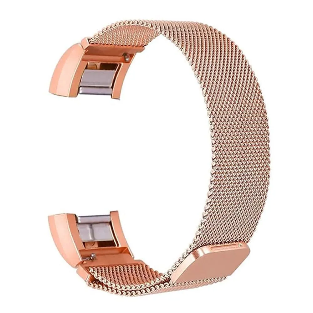 Magnetic Loop Milanese Strap for Fitbit Charge 2 - Gold - S-M