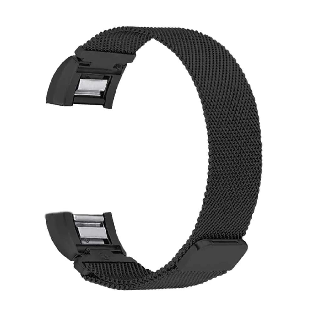 Magnetic Loop Milanese Strap for Fitbit Charge 2 - Black - S-M