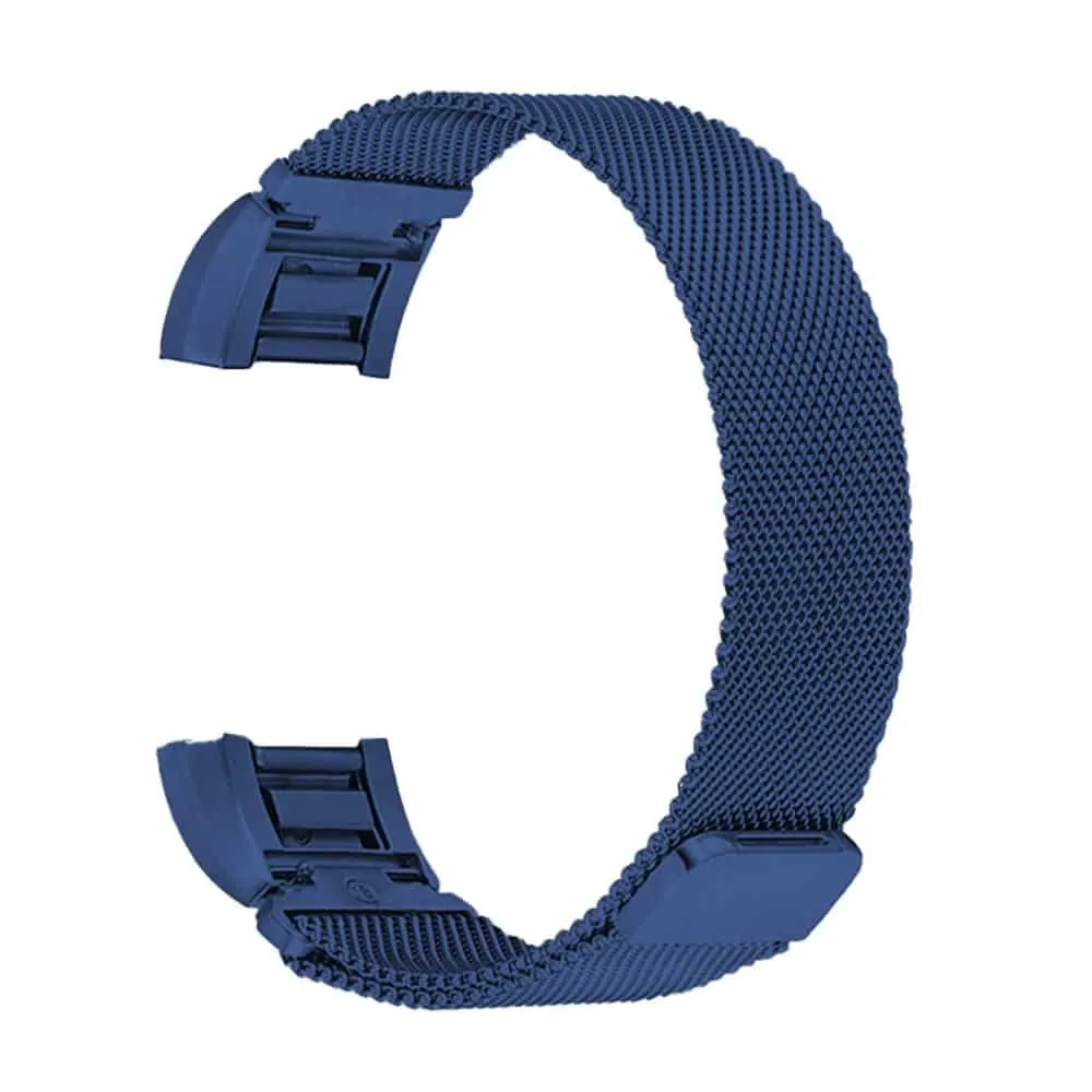 Magnetic Loop Milanese Strap for Fitbit Charge 2 - Blue - S-M