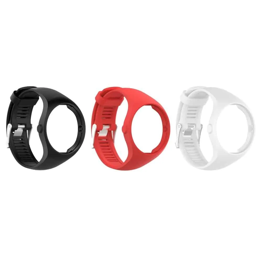 Silicone Strap Combo for Polar M200 - Black/ Red/ White