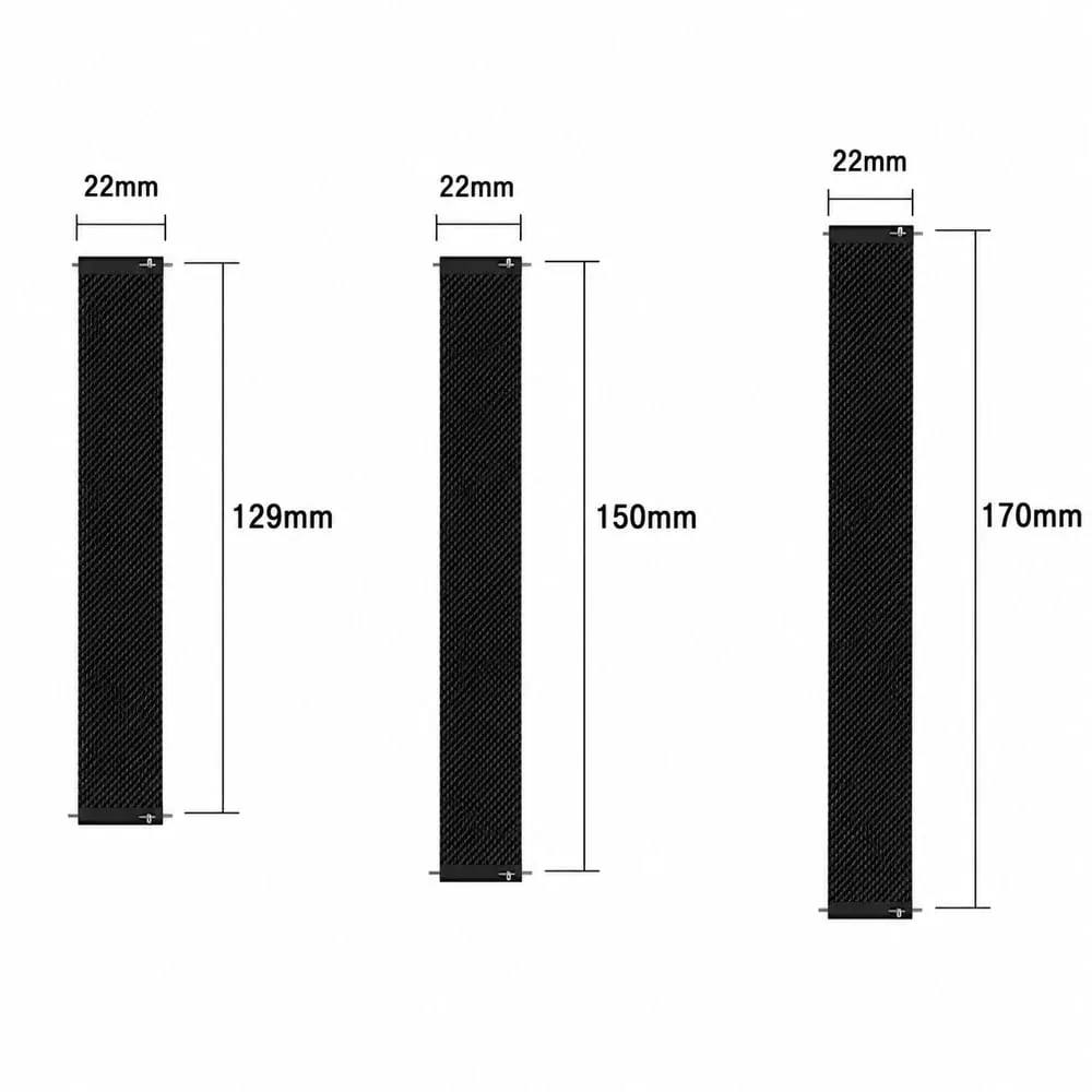 22mm Quick Release Silicone Solo Loop Strap - Black - S