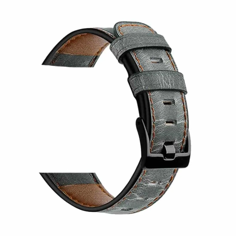 22mm PinFit Leather Strap - Vintage Grey