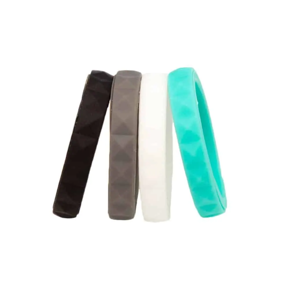 Stackable Wedding Exercise Silicone Ring Set x 4 - Q