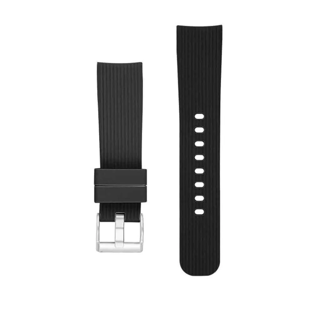 20mm PinFit Silicone Strap - Black, M/L