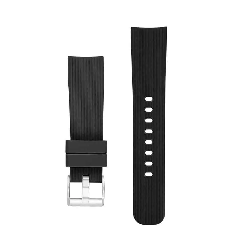 20mm PinFit Silicone Strap - Black, S/M