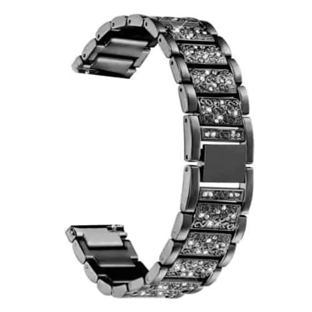 26mm EasyFit Rhinestone Stainless Steel Strap for Garmin - Black
