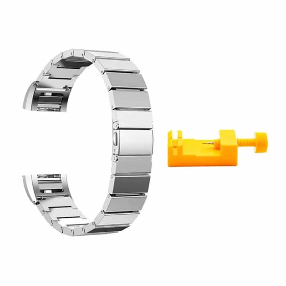 Stainless Steel Strap w/ Tool for Fitbit Charge 2 - Silver