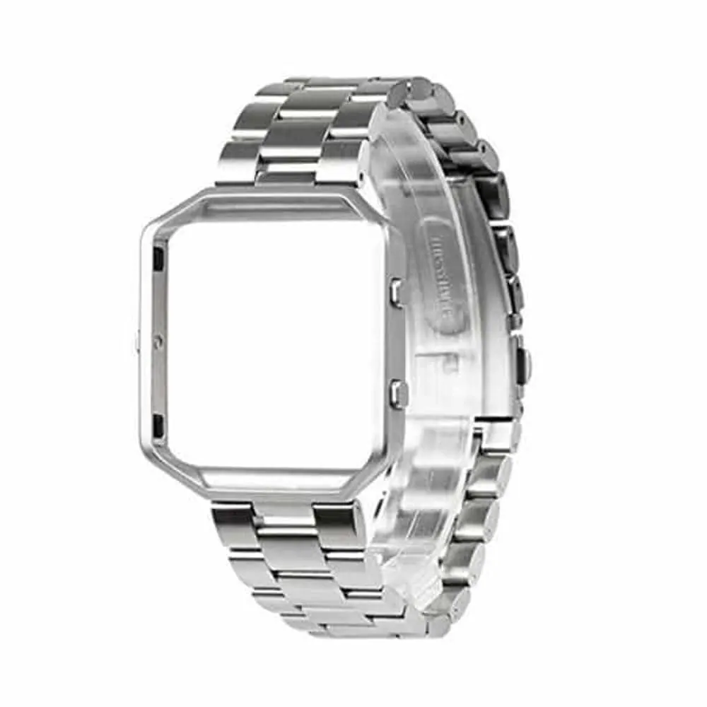 Stainless Steel Strap w/Metal Frame for Fitbit Blaze - Silver