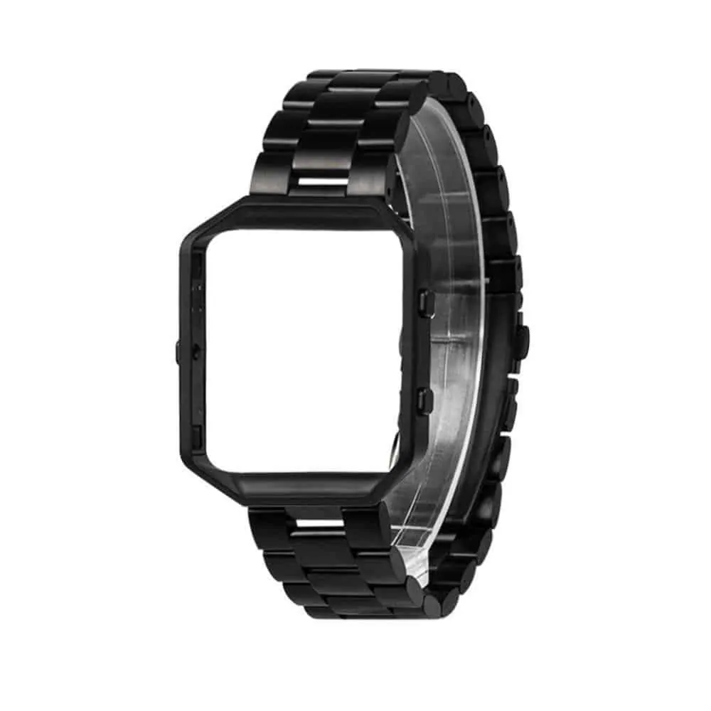 Stainless Steel Strap w/Metal Frame for Fitbit Blaze - Black