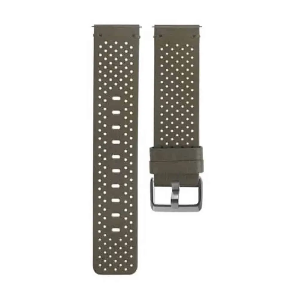 Fitbit Versa 2 replacement leather strap - Army Green