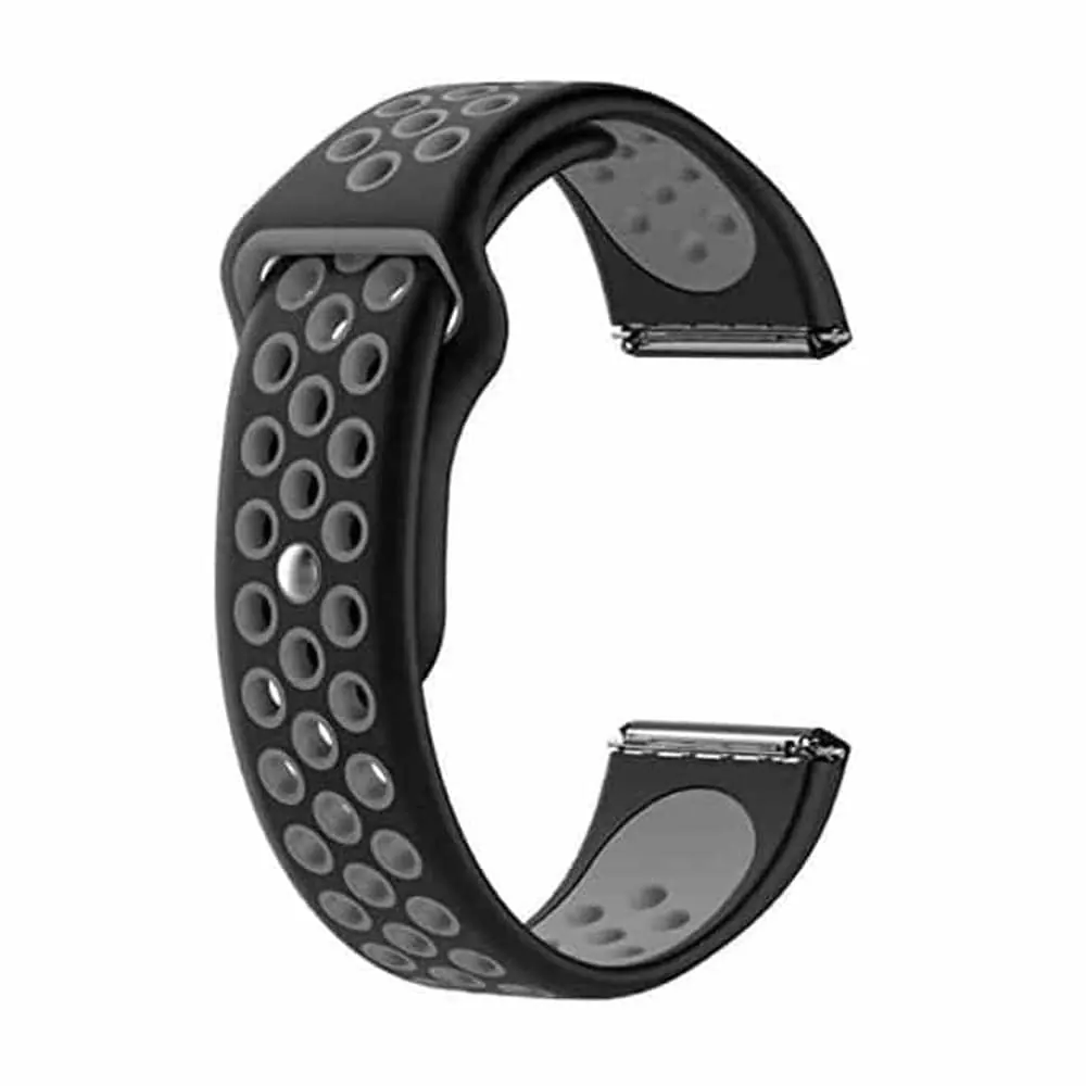 Perforated Exercise Silicone Strap for Fitbit Versa - Black & Grey