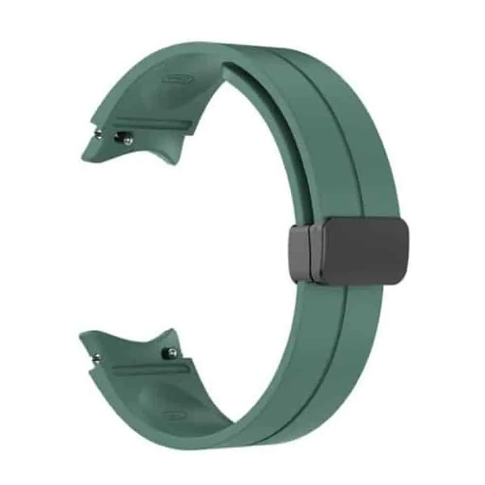 20mm Magnetic Silicone Strap for Samsung Galaxy Watch 5 M/L - Dark Green