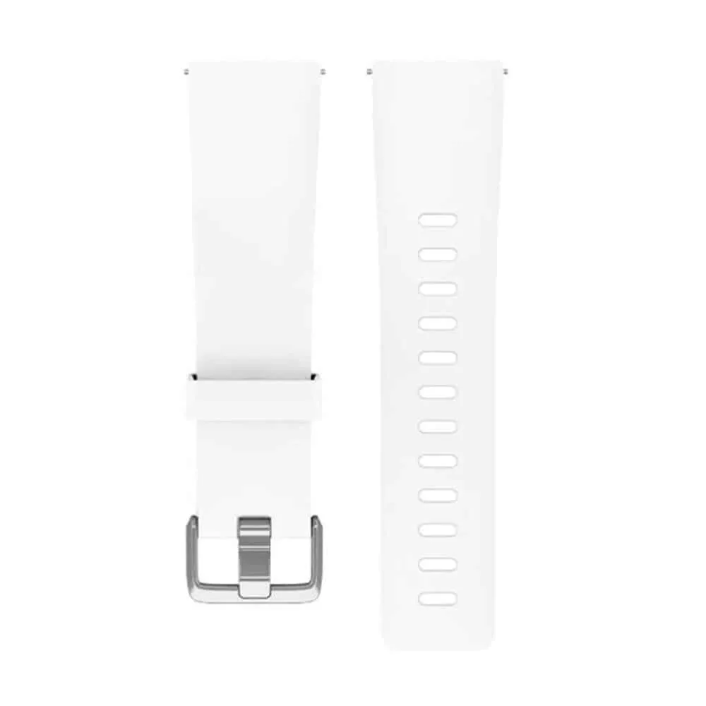 22mm Sporty Silicone Strap for Fitbit Versa - White - M-L