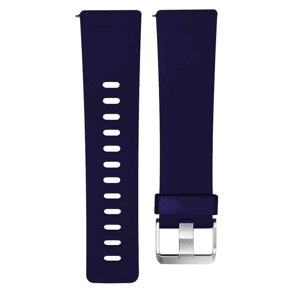 22mm Sporty Silicone Strap for Fitbit Versa - Navy - S-M