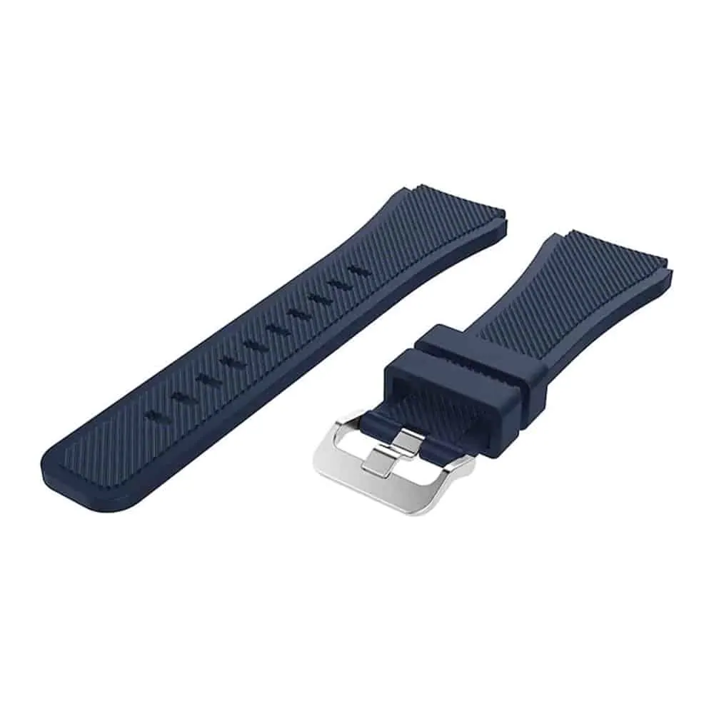 22mm Silicone Strap for Samsung Gear S3 Frontier - Navy - M-L