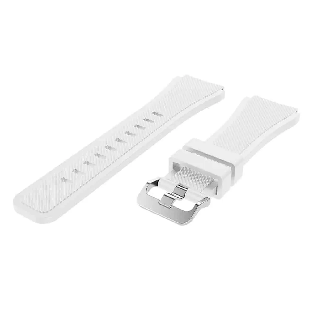 22mm Silicone Strap for Samsung Gear S3 Frontier - White - M-L