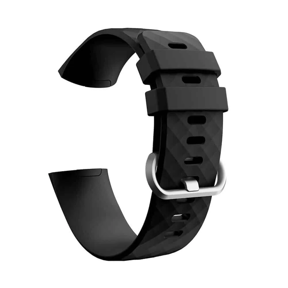 Silicone Strap for Fitbit Charge 3/4, Sense M/L Black