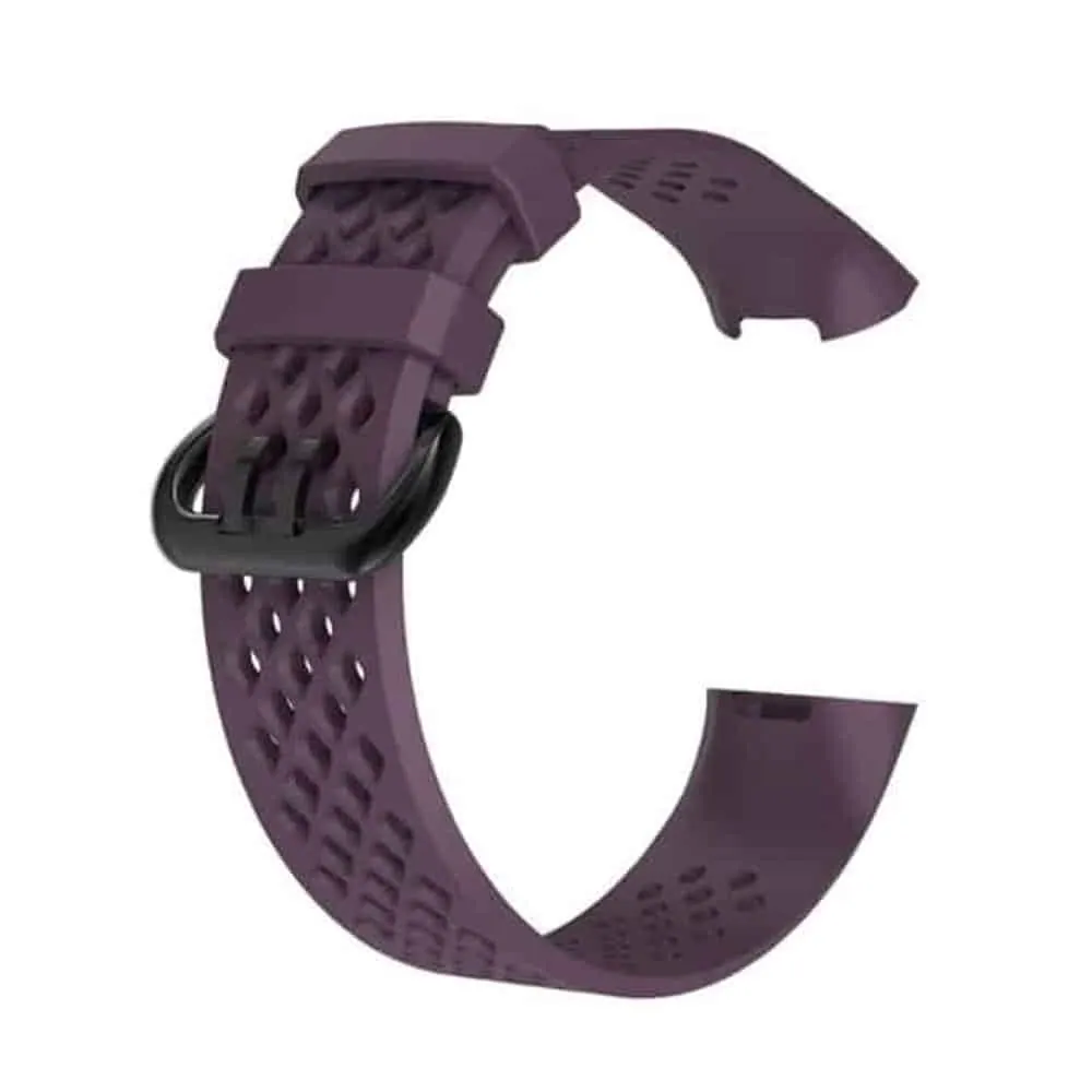 Silicone Strap for Fitbit Charge 3/4 S/M - Dark Purple 22mm