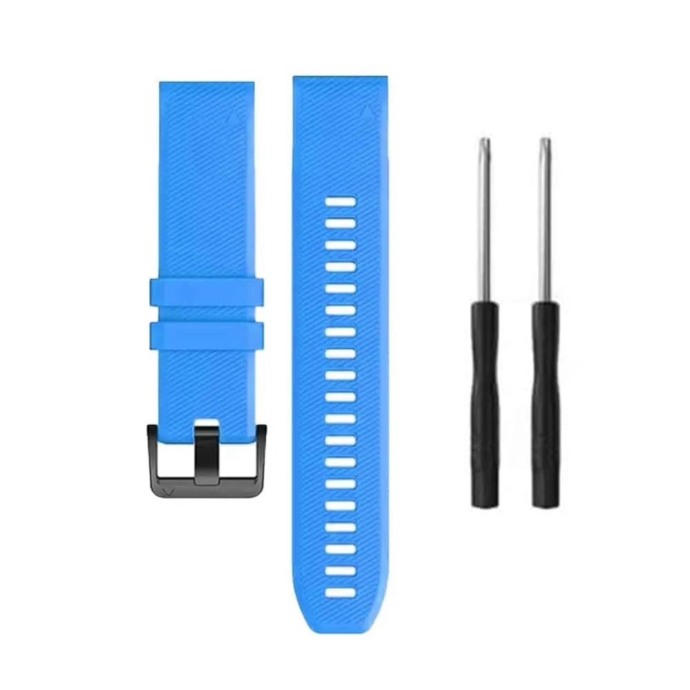 22mm EasyFit Silicone Strap for Garmin - Light Blue