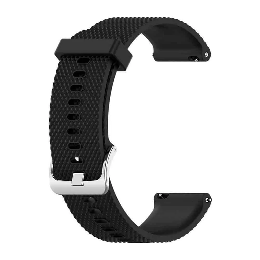 20mm Quick Release Silicone Strap - Black, M-L