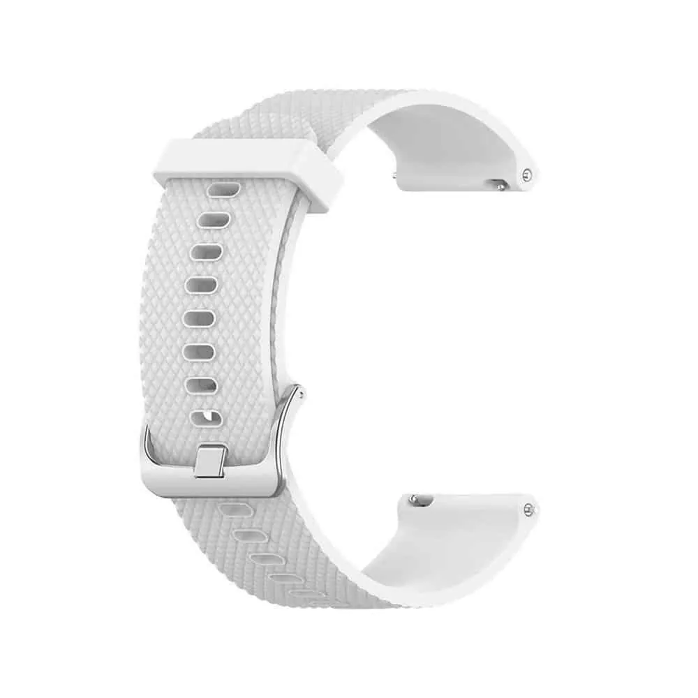 20mm Quick Release Silicone Strap - White, M-L