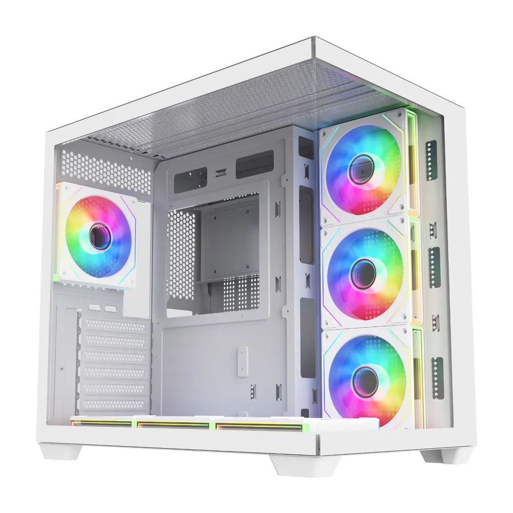 FSP M341 ATX Dual Chamber Mid Tower Gaming Chassis – White