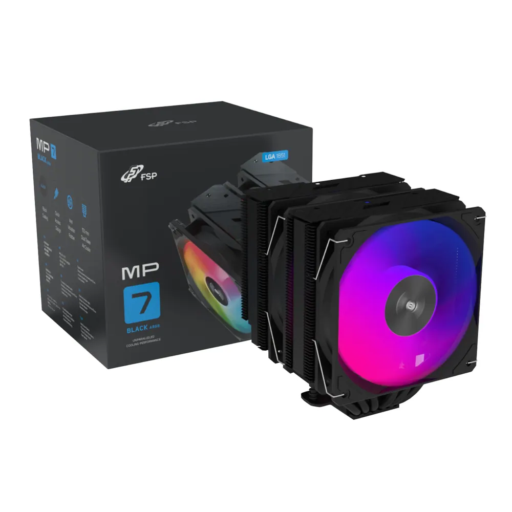 FSP 120mm PWM ARGB CPU Air Cooler – Black
