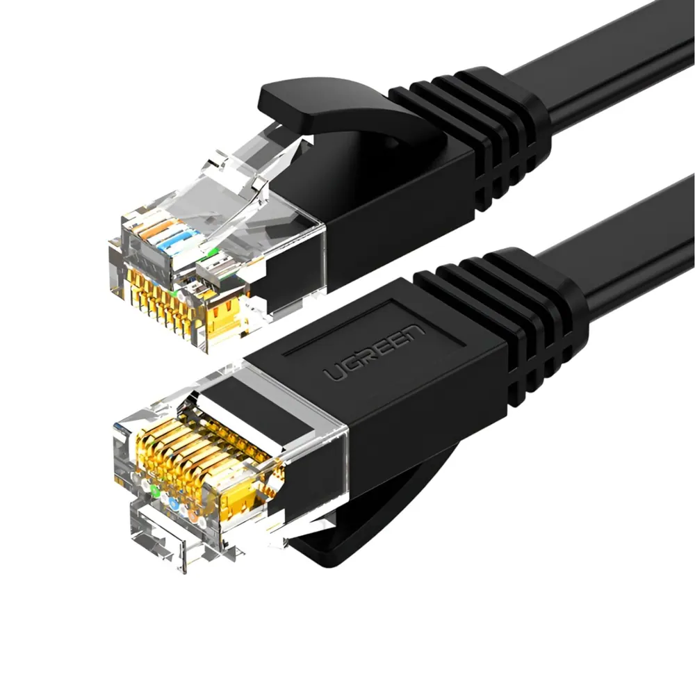 UGREEN NW102 Cat6 U/UTP Flat Ethernet Cable 10m – Black