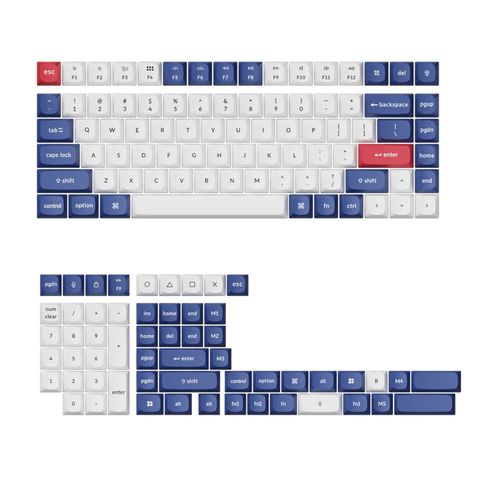 Keychron Double-Shot PBT OSA Keycap Set – Blue and White