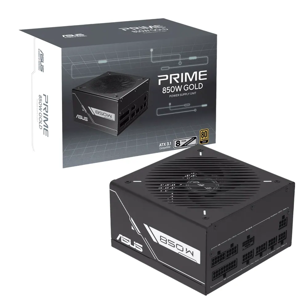 ASUS Prime 850W 80PLUS Gold Black Edition PCIe 5.0 Modular Power Supply